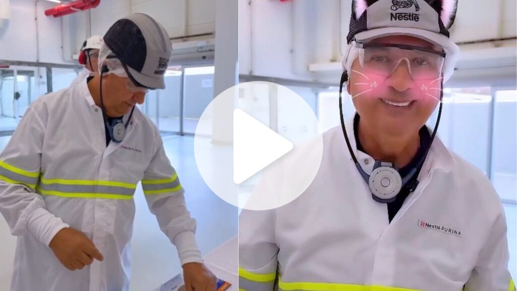 Governador de SC Prova Ração em Inauguração da Nova Fábrica da Nestlé Purina