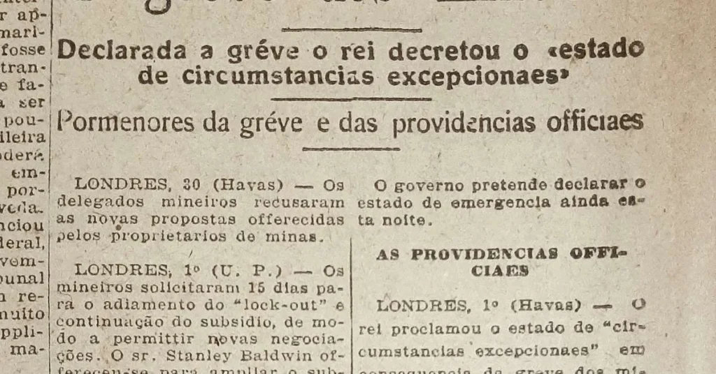 Greve dos Mineiros Revoluciona a Política Britânica em 1926