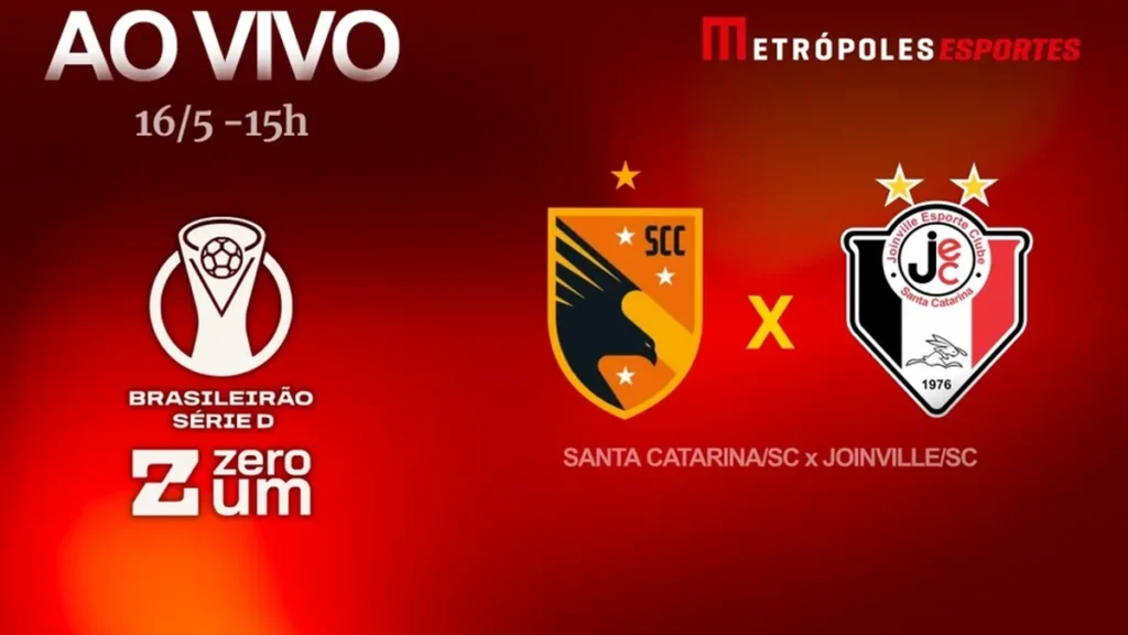 Série D ZeroUm: Santa Catarina-SC e Joinville-SC se enfrentam com transmissão do Metrópoles